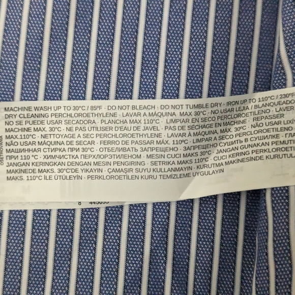 MANGO MAN Men's Stripes Light Blue Tailored French Cuffs Dress Shirt Size S NWOT - Picture 5 of 6